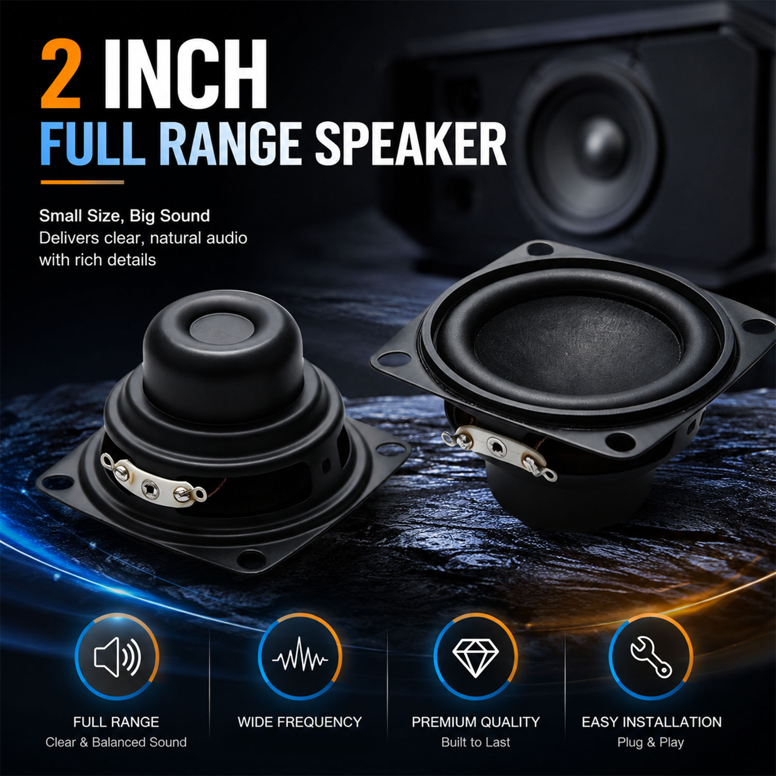 2Pcs 2 Inch Mini Audio Portabl - Home Cinema Jbl recension och pris