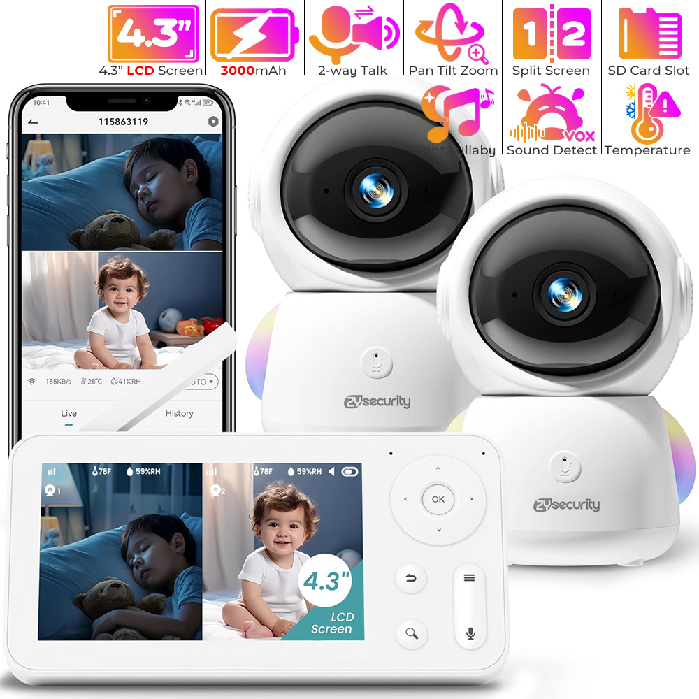 2K Baby Monitor with 2 Cameras - Home Cinema Wireless recension och pris