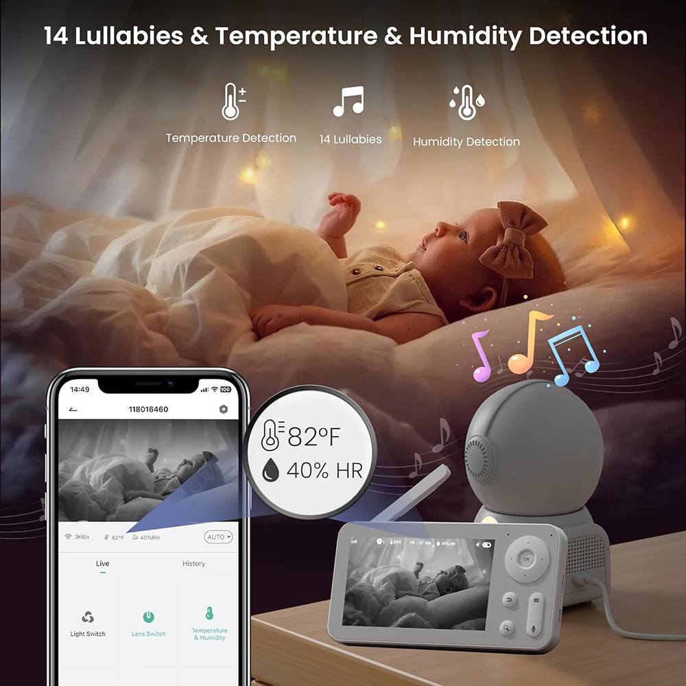 2K Baby Monitor with 2 Cameras - Home Cinema Wireless recension och pris